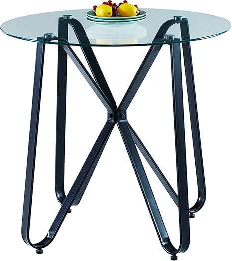 Amazon.de: DORAFAIR Esstisch Rund 80cm Glas Esszimmertisch, Küchentisch