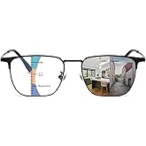 KISSOUL Photochromic Progressive Multifocus Reading Glasses for Men Anti Blue Light Transition Reader Multifocal Sunglasses