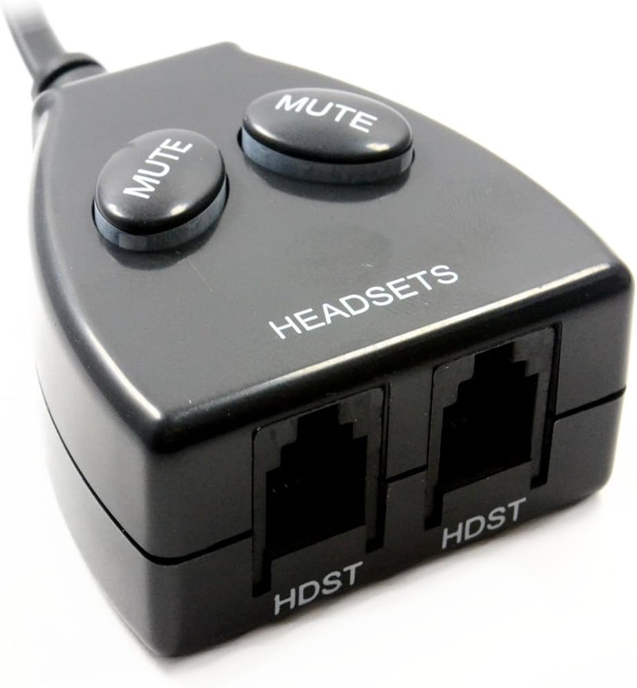 Vconcal(TM) Headset Buddy Training Adapter Twin RJ10 Sockets & Mute Button