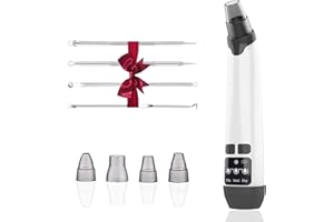 XAMOCA Blackhead Remover Vacuum - Powerful Pore Vacuum for Cleansing, Blackhead Extractor with 3 Adjustable Suction Levels, 4 Blackhead Removal Tools, USB Rechargeable，Suitable for Women and Men (White)