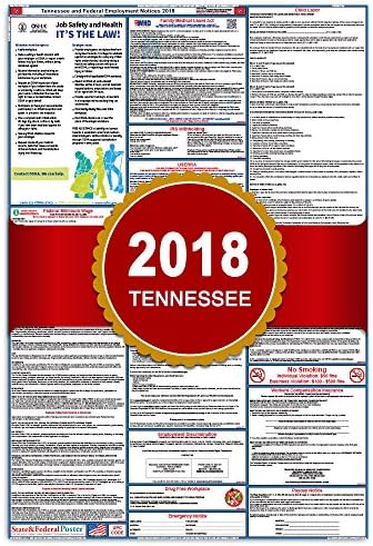 2021 Tennessee Labor Law Posters (Laminated) Combo State and Federal Poster - 27" x 40" TN2
