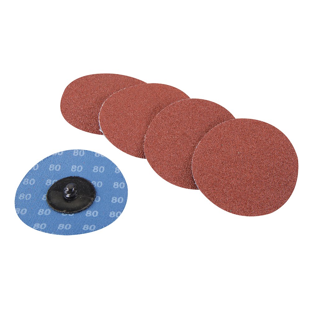 Silverline 100105 75 mm Quick-Change Sanding Discs Set 5pce 80 Grit