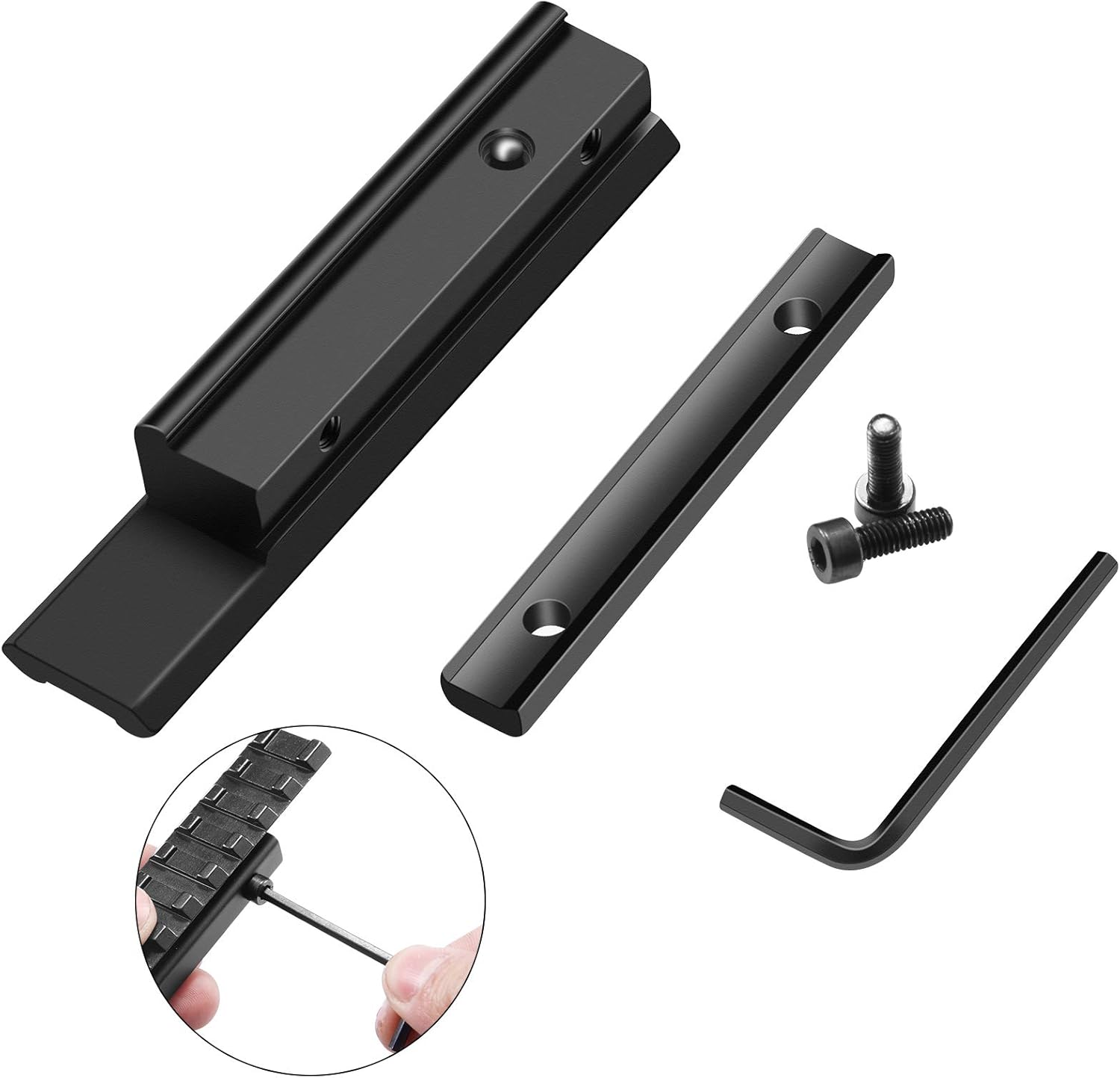 LONSEL Dovetail to Picatinny Rail Adapter, 11mm Dovetail to 21mm Picatinny/Weaver Rail Convert Mount - Low Profile Scope Riser Rail Adaptor - Base Mount 3/8" to 7/8" Converter - 2 Pack : Sports & Outdoors