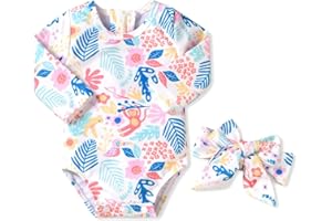 Aalizzwell Baby Girls One Piece Long Sleeve Swimsuit