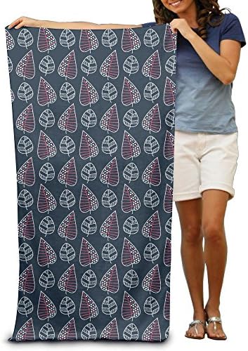 Navy Aztec Leaves Pattern Adult Soft Microfiber Printed Beach Towel For Spa Highly Absorbent