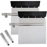 24"x24" Stainless Steel Quarter Fender 2PCS with Bracket fit for Semi Truck | Mud Flap Hangers Set with Single Bolt Mounting Brackets, Chrome 1/4 Fenders Fit for Freightliner Kenworth Peterbilt Mack