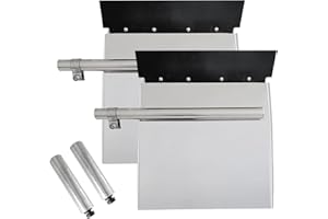 GaeaAuto 24"x24" Stainless Steel Quarter Fender Set Mud Flap Hangers with Single Bolt Mounting Brackets fit for Semi Truck, 2PCS