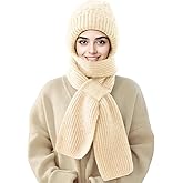 Sumolux Integrated Ear Protection Windproof Cap Scarf Elastic Knitting Thick