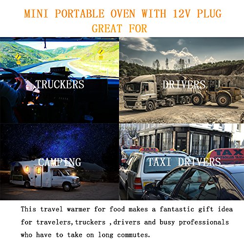 Starrysky Mini portable oven personal lunch containers Food Warmer Bag for Car, Business Travel, Camping, Truckers Portable Oven 12V Personal Crockpot Slow Cooker Microwave