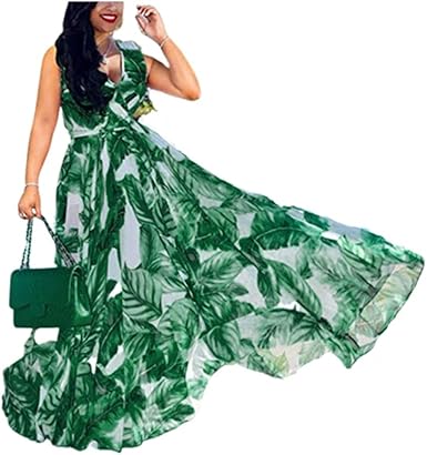 Tropical Leaf Print Maxi Dress Shop, 57 ...