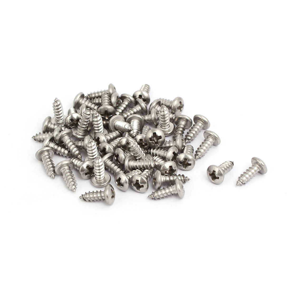sourcingmap M3.5x10mm 304 Stainless Steel Phillips Round Pan Head Self Tapping Screws 50pcs