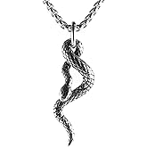 HZMAN Gothic Jewelry Men's Stainless Steel Animal Snake Pendant Chain Necklace
