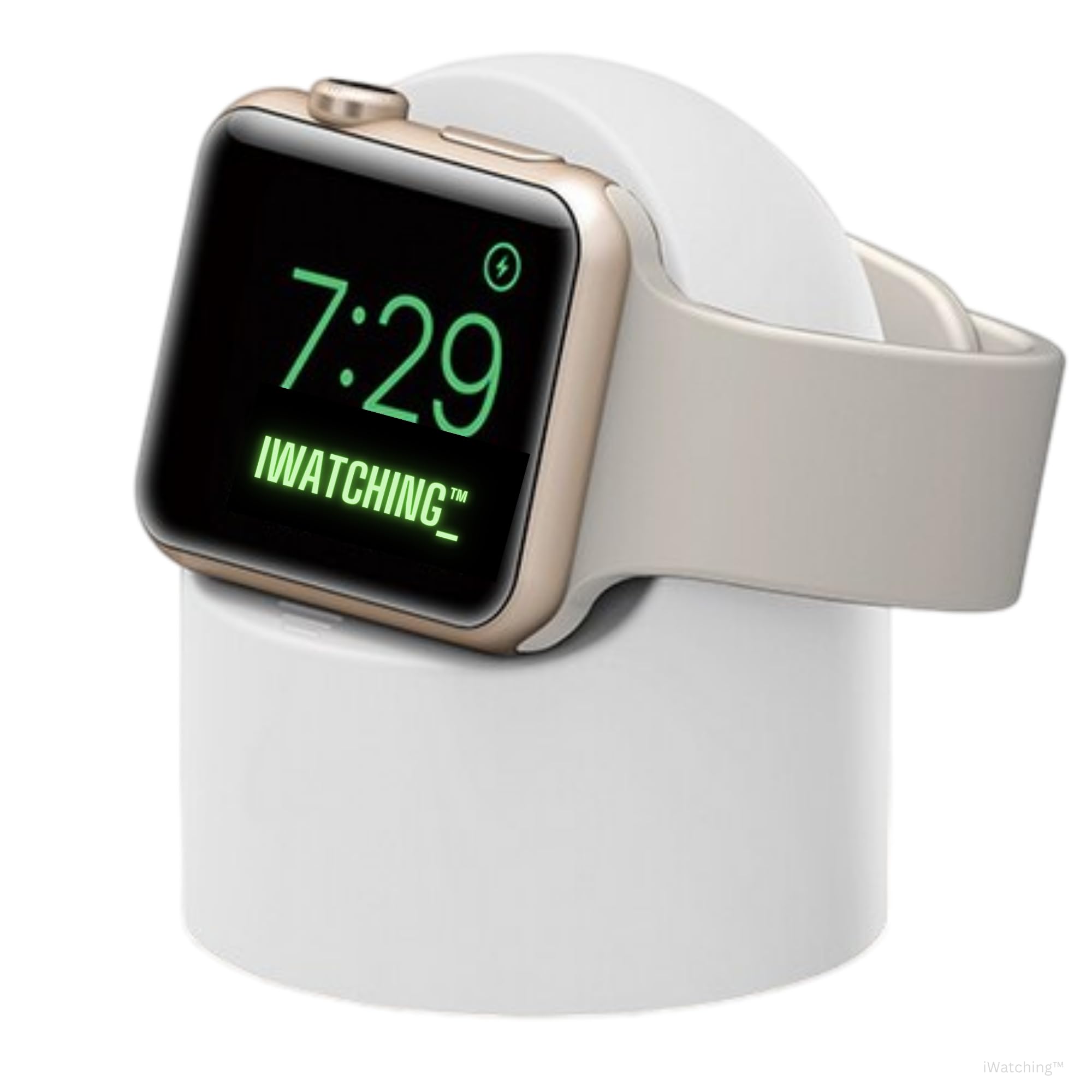 iWatching Charger Stand Silicone Dock Holder for Apple Watch Series Ultra 2,Ultra, SE2, SE, Series 10 9 8 7 6 5 4 3 2 1 (49/46/45/44/42/41/40/38mm), Supports Nightstand Mode (White)