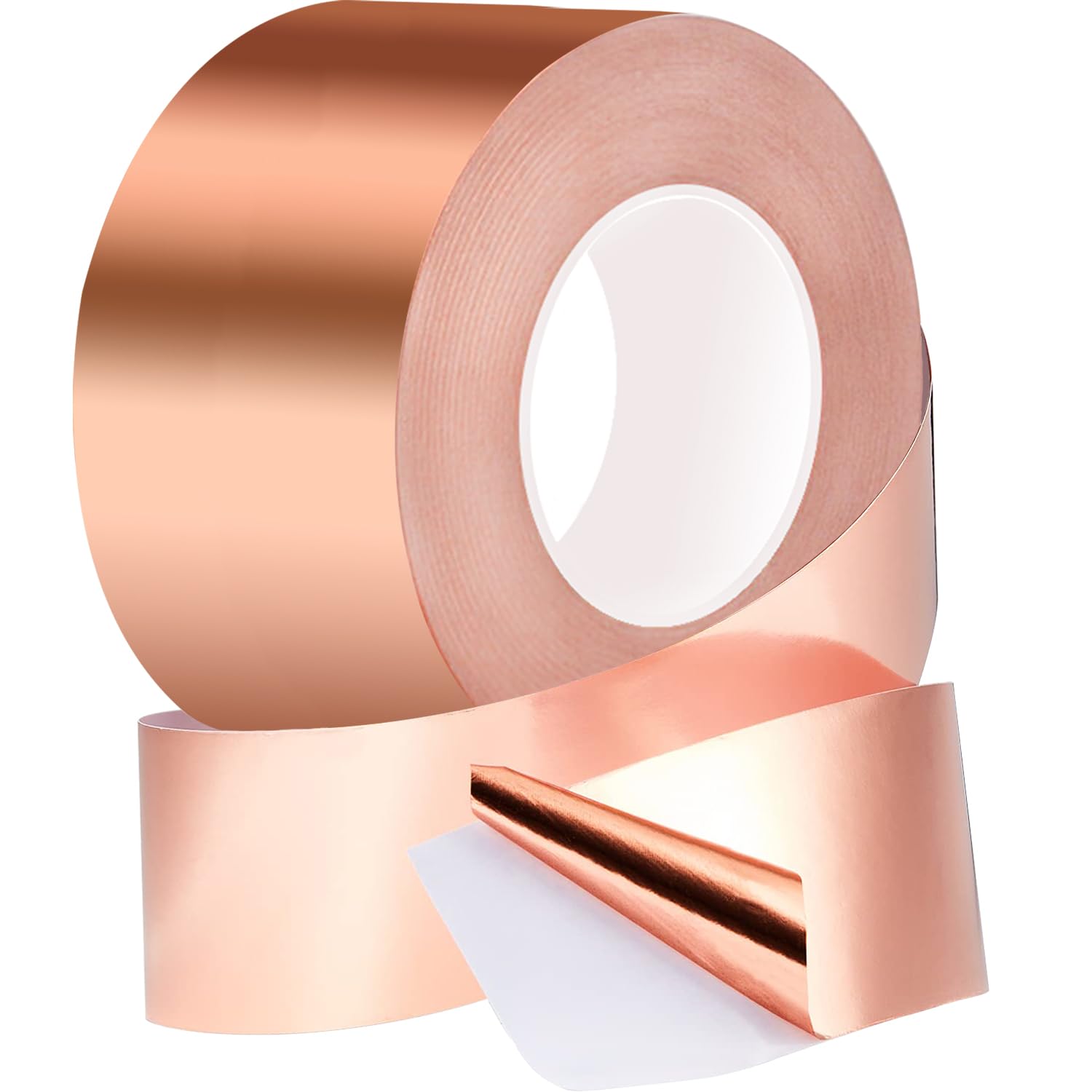 Rusoz Copper Slug Tape, 50mm x 20m Copper Tape Conductive Adhesive Slug Deterrent Barrier Tape, Conductive Adhesive Copper Strip for EMI Shielding Electrical Repairs Snail Barrier