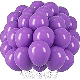 Voircoloria Purple Balloons, 66pack 12inch Purple Latex Party Balloons for Halloween, Graduation, Wedding, Birthday, Baby Shower, Anniversary, Valentine's Day Party Decorations
