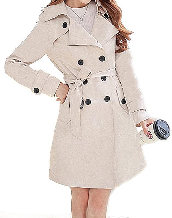 Amazon Co Jp Blostirno トレンチコート レディース スプリングコート 春アウター 大きいサイズ ロング丈 Fy12 Lk M 服 ファッション小物