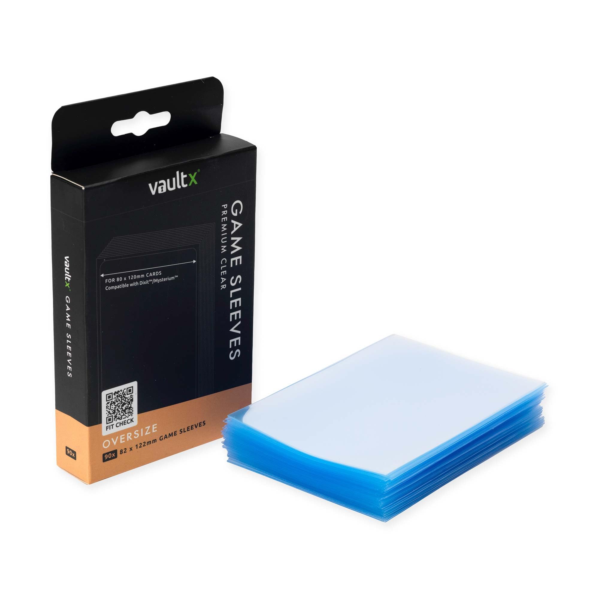 Vault X Oversize Board Game Sleeves 82 x 122mm (90 Pack) Compatible with Dixit, Clear Premium Quality