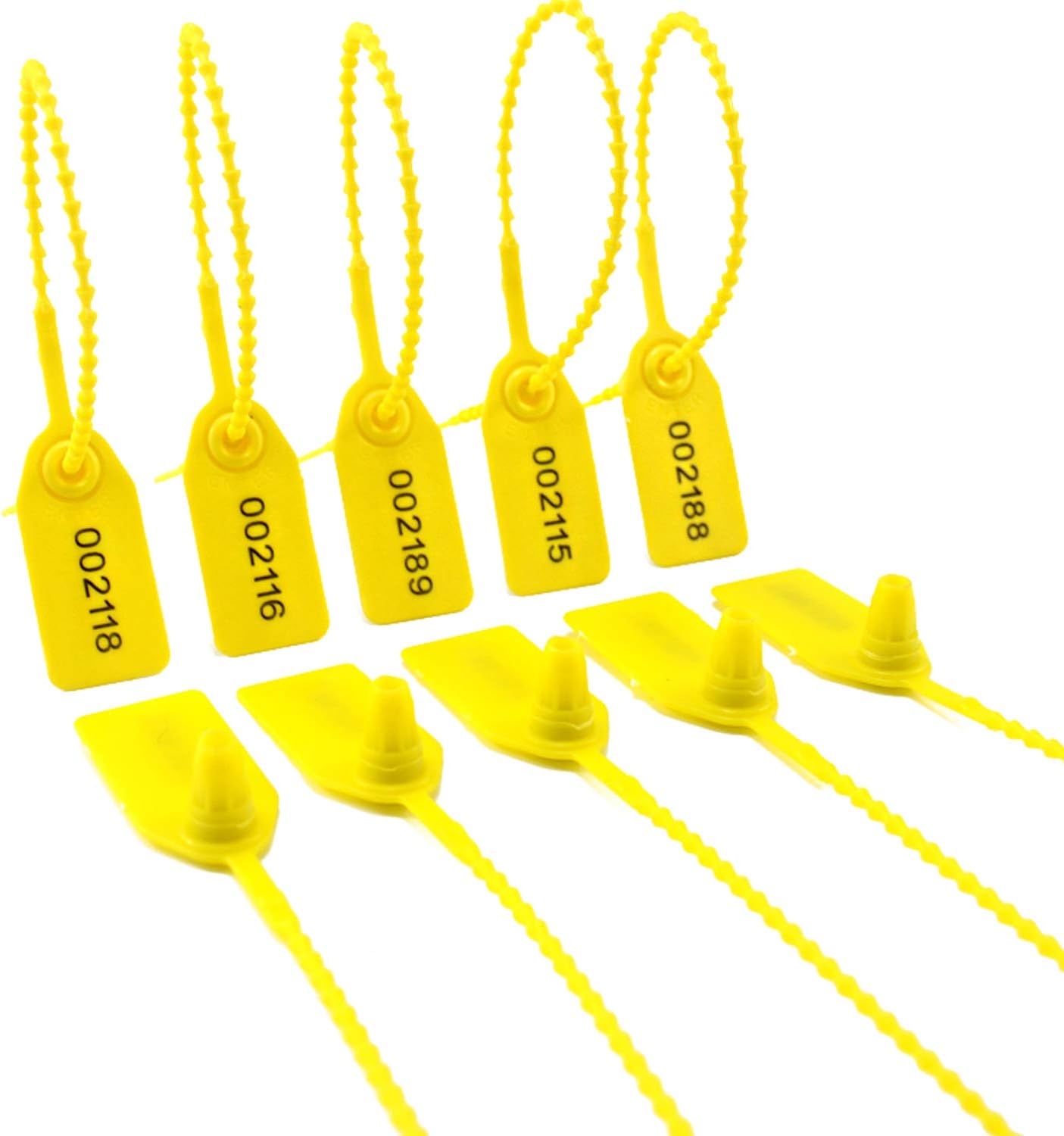 YAFENG Plastic Security Seal for Extinguisher Pull Tight Seal Tear Off Plastic Tamper Proof Strap Seal (Pack of 100pcs)