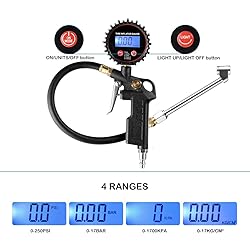 CZC AUTO Digital Tire Inflator Pressure Gauge, LED