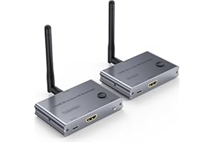 DXCHIP Wireless HDMI Transmitter and Receiver 4K@30Hz HDMI Wireless Extender Kit 328Ft/100M 4K Video & Audio Sender and Receiver for Casting Video & Audio to Large Screen TV/Projector from Laptop/PC/Camera