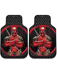 Nuevo diseño 8 unidades cómic Marvel Deadpool Funda asiento de auto tapete para piso y cubierta para volante con ambientador