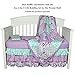 Zoe Lavender and Purple Floral and Geometric Prints Layered Crib Dust Ruffle