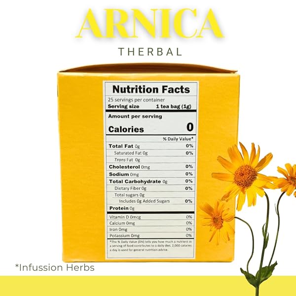 THERBAL ÁRNICA HERBAL TEA – 25 TEA BAGS – 100% NATURAL INFUSION – CAFFEINE-FREE – HETEROTHECA INULOIDES – AROMATIC HERBAL BLEND