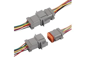 JUZITAO 2Set Deutsch DT 8 Pin Waterproof Connector Kit DT Automotive Electrical Connector 8 Way Male Female Plug Wiring Harness with 16 AWG Cable Wire for Car Truck Boats