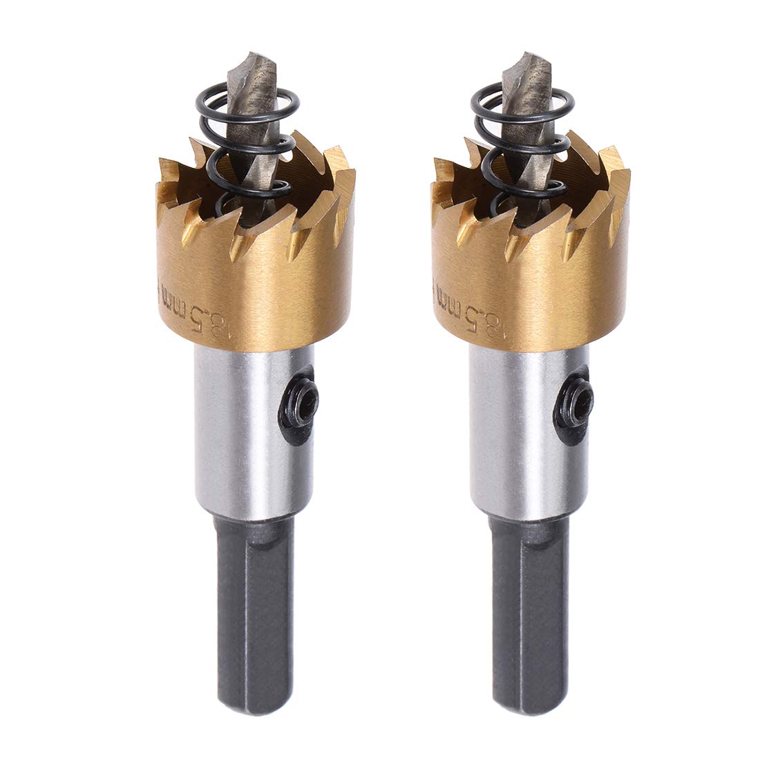 Sourcingmap 2 Pcs 18.5mm HSS Drill Bit Hole Saw Stainless High Speed Steel Metal Alloy