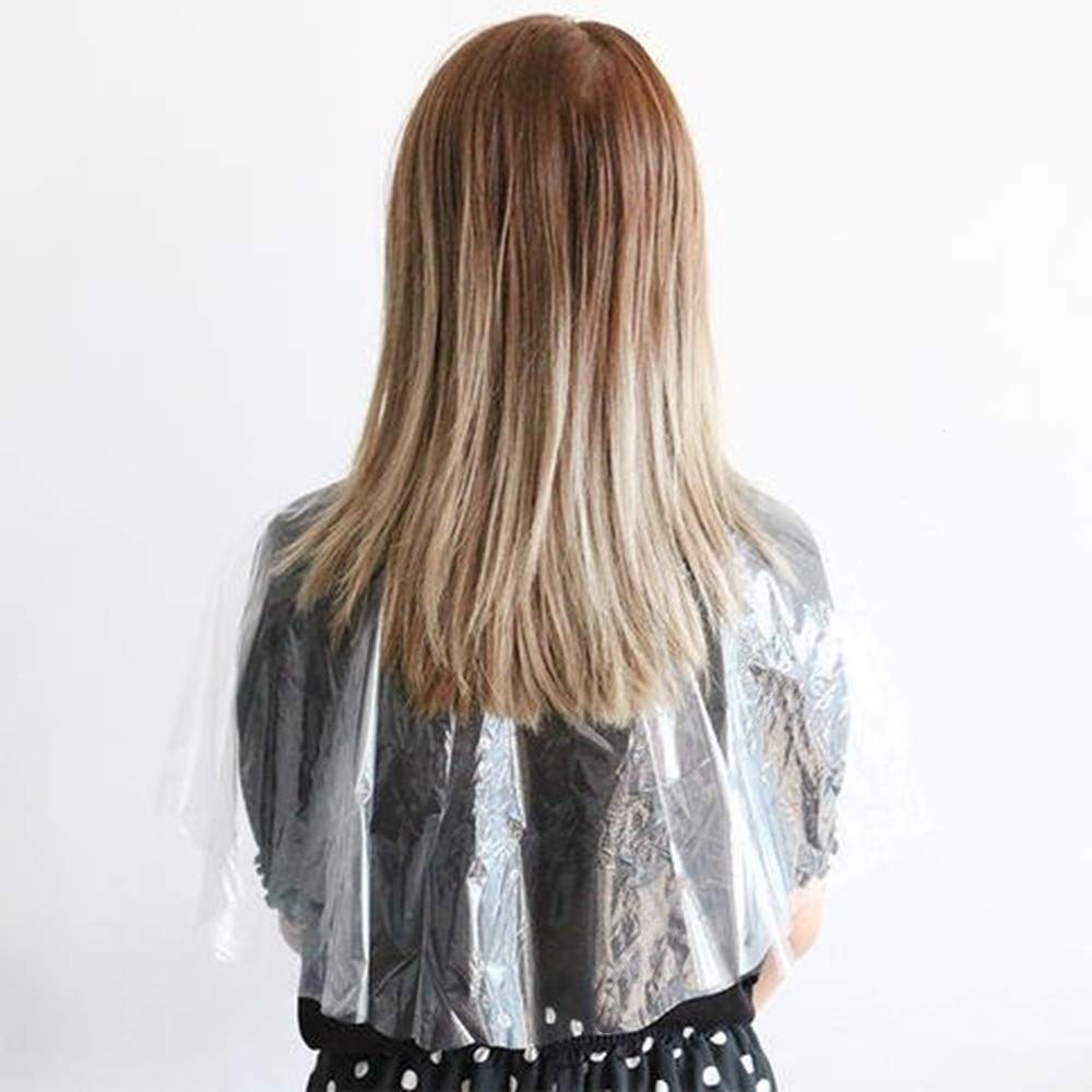 WENHUAZAI 60Pcs Disposable Hairdressing Cape Hair Capes Plastic Waterproof Salon Barber Hair Cutting Shoulder Capes for Salon DIY and Home Use Adults Children 60×90cm