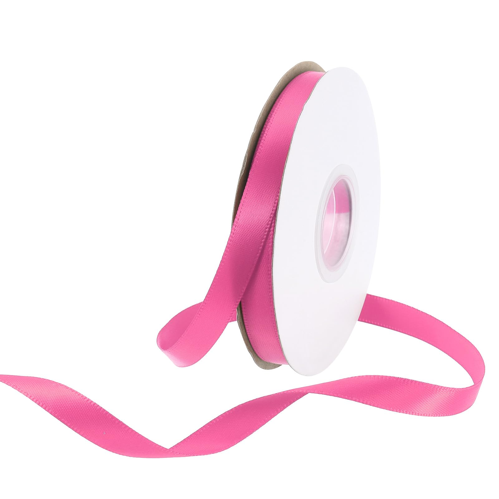 Rebower 25 Yard/75ft Satin Ribbon Thick Double Face Grosgrain Silk Ribbon, [for Gift Wrapping, Hair Bows, Wedding, Cake, Flower] - 3/8"(10mm)/Dark Pink