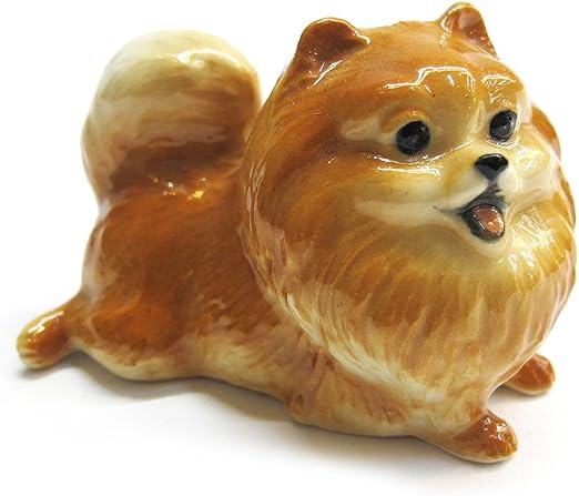 Collectibles Tiny Pomeranian Ceramic Figurine Dollhouse Miniature Garden Decor Dog Collection Pomeranian Wester Com Br