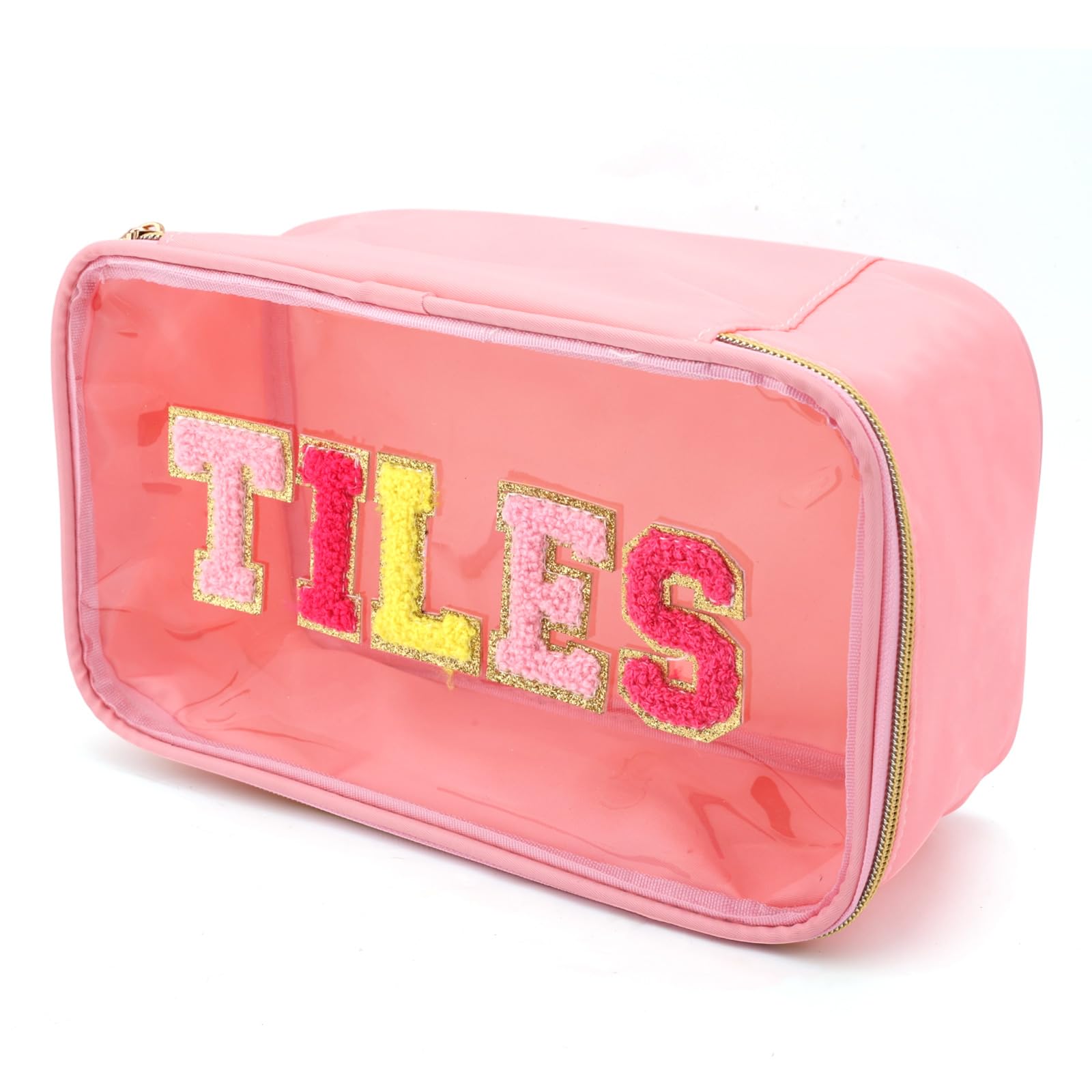 Goktvai Mahjong Tiles Bag, Empty Thickened American Mah Jongg Carrying Bag with Zipper Waterproof Storage Pouch Holder Gifts Accessories for Game Lover Travel Women (Pink)