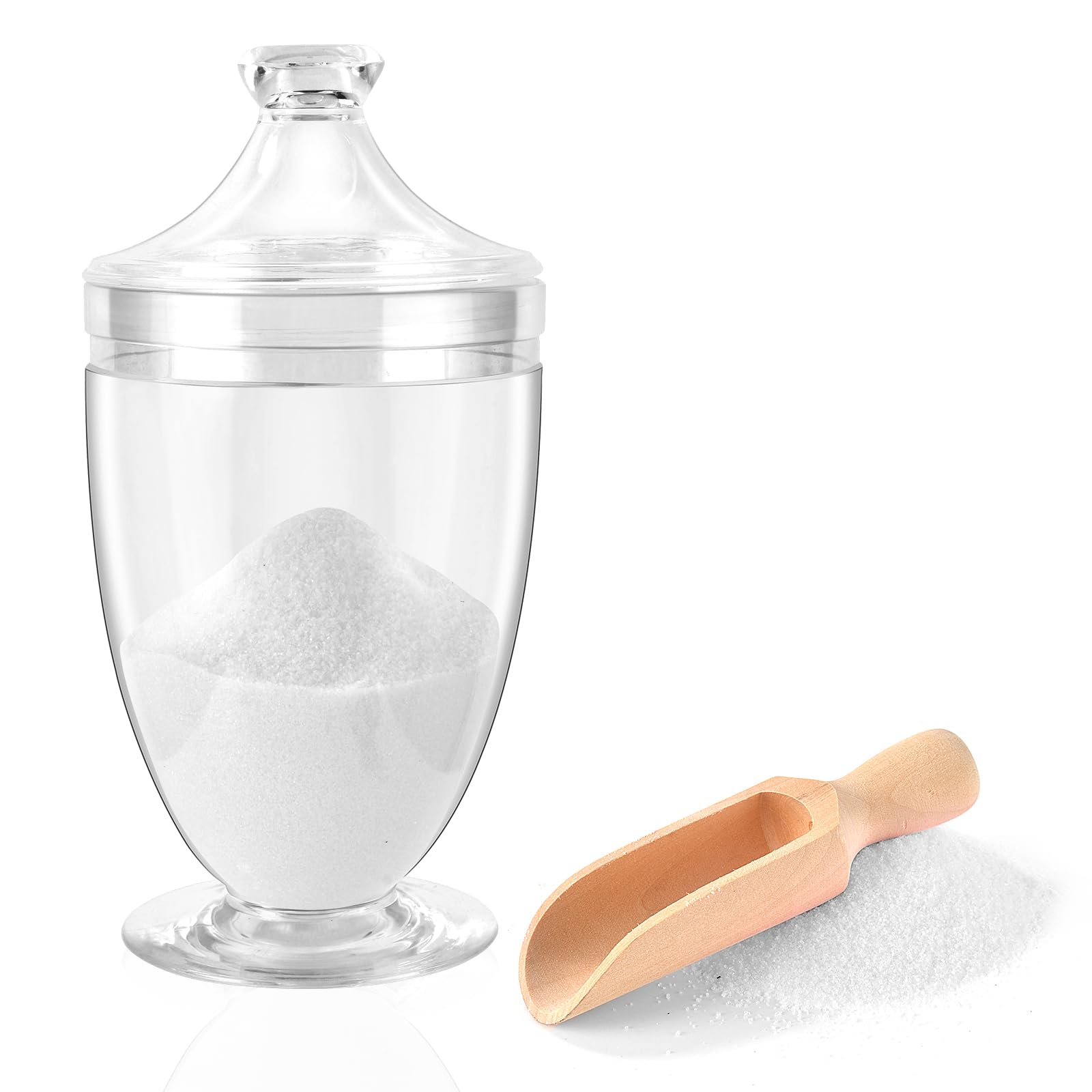Photo 1 of 1000ML/33OZ Bath Salt Jar with Lid and Spoon Bath Salt Container Acrylic Salt Canister for Salt Sugar Cereal 4.8 * 9 Inch