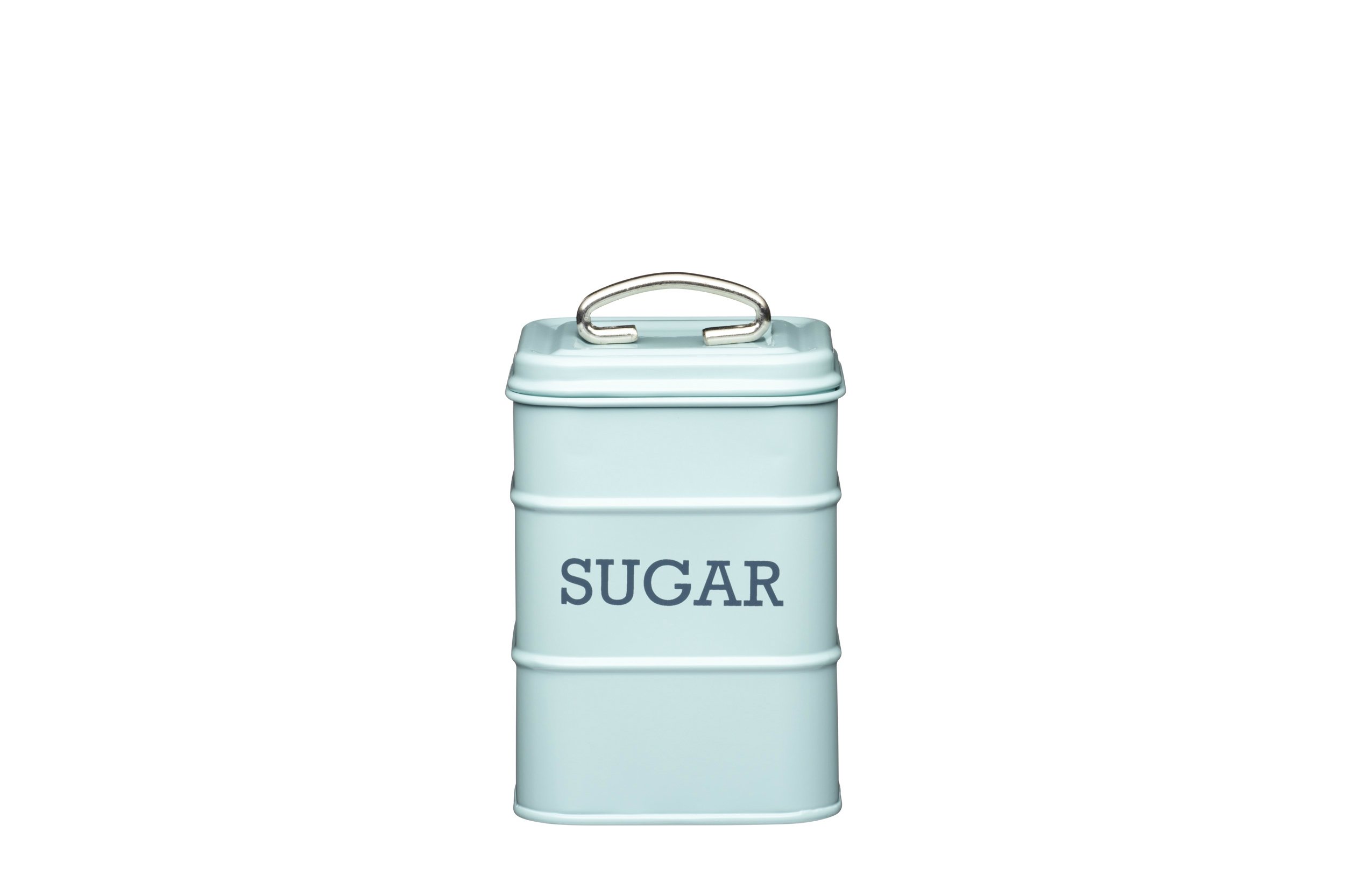 KitchenCraft Living Nostalgia LNSUGARBLU Metal Sugar Canister, 11 x 17 cm - Vintage Blue