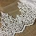 Bridal Veil Lace Trim Gorgeous Elegant Alencon Embroidered Corded Sequined Mesh, 8