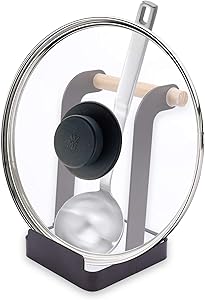 Yummy Sam Lid and Spoon Rest,Carbon Steel Utensils Lid Holder Ladle Rest Pot Rack Multifunctional Storage Rack (Black)