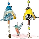 Hsmanchry Ceramic Wind Chime Gift Set with 3D Pop Up Card, Handmade Memorial Healing Chimes for Outdoor/Indoor | Patio Decor | Unique Sympathy for Parents (Blue+Yellow)