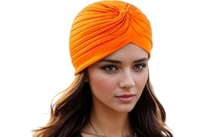 Women Men Turban Hat, Vintage Polyester Pleated Head Wrap Headband Cross Twist Arab Hair Wrap Chemo Turban Headwear