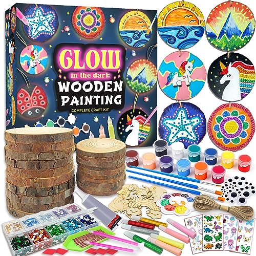 Photo 1 of klmars Kids Wooden Painting Kit-Glow in The Dark-Arts & Crafts Gifts for Boys Girls Ages 5-12-Easter Craft Activities Kits - Creative Art Toys for 5, 6, 7, 8, 9, 10, 11 & 12 Year Old Kids
