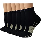 Copper Compression Socks Women and Men 6 Pairs - Circulation Arch Support Plantar Fasciitis Running Ankle Socks