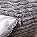 Home Brilliant Pillow Cover 24x24 Decorative Pillow Cover 24 x 24 Striped Corduroy Soft Velvet Euro Sham Cushion Cover for Couch, 60x60 cm, Dark Grey