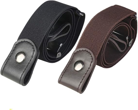 Amazon Mocuishle ゴムベルト 男女兼用 裏技ベルト ノーバックルベルト レディース メンズ 2本セット ブラック ブラウン ベルト 通販