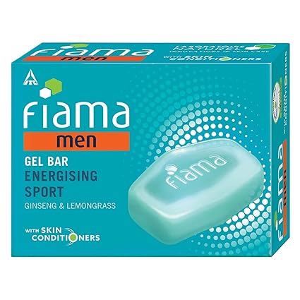 Fiama Men Energizing Sport Gel Bar, with Ginseng and Lemongrass, with skin conditioners, 125g