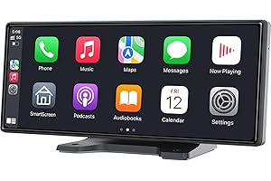 JATAZA 10.26" Wireless Apple CarPlay Android Auto Screen - Secure Strong Bracket, GPS Navigation, HD Touchscreen, AirPlay, Car Stereo, Fits All Vehicles