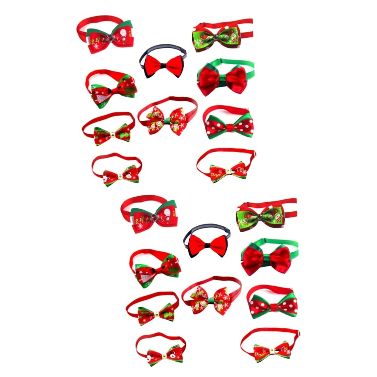 20 Pcs Dog Christmas Bow Tie Cat Christmas Bow Tie Themed Collar Pet Costume Xmas Cat Collar Pet Necktie Cat Collar Bowtie Dog Grooming Costume