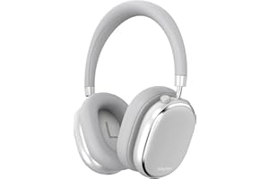 Peakfun Pro Wireless Bluetooth Headphones Active Noise Cancelling Over-Ear Headphones with Microphones, 42 Hours Playtime, HiFi Audio Adjustable Headphones for iPhone/Android/Samsung - Silver