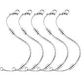 Stainless Steel Necklace Extender Chain Adjustable Silver Necklace Chain Extender with Lobster Clasp for Bracelet Jewelry Making(5 Pcs)