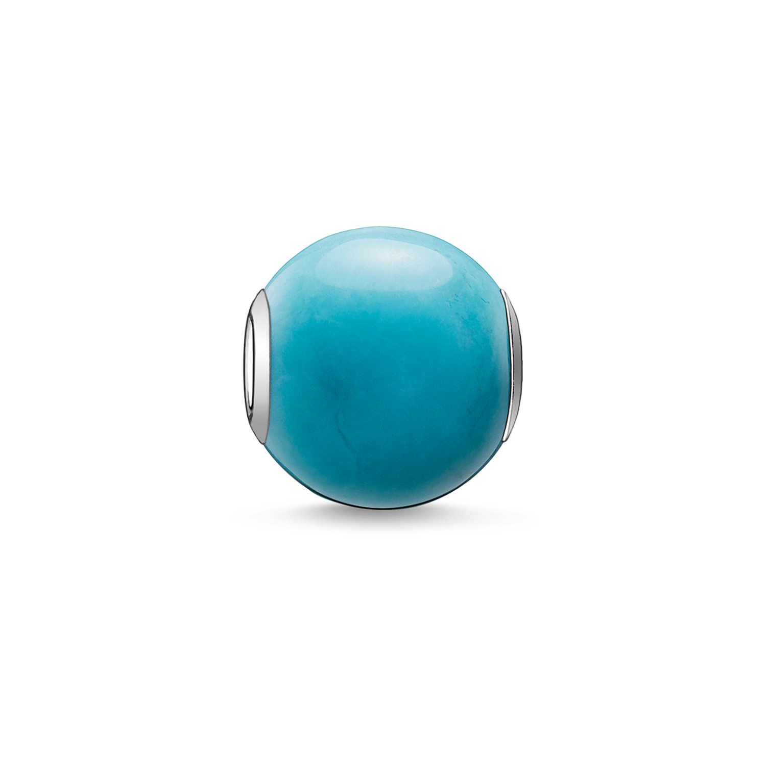 Thomas Sabo Women Bead Howlite polished Turquoise Karma Beads 925 Sterling Silver K0035-589-17