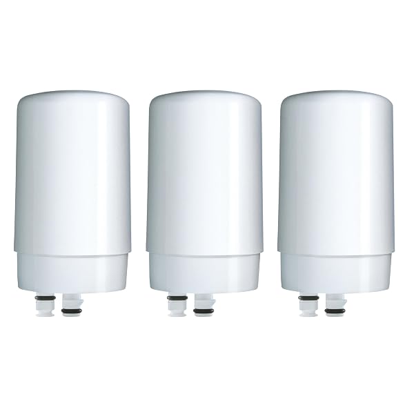 BRITA REPLACEMENT WATER FILTER FOR FAUCET MOUNT, REMOVES 99% OF LEAD, SINK FILTRATION SYSTEM, WHITE, 3 COUNT